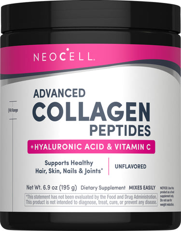 Advanced Collagen Peptides + Hyaluronic Acid + C, 6.9 oz (195 g) Powder