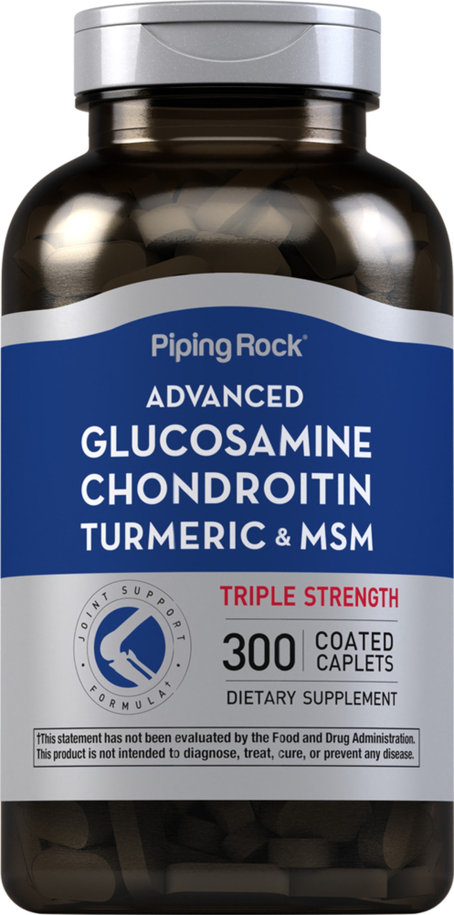 Advanced Triple Strength Glucosamine Chondroitin MSM Plus Turmeric, 300 Coated Caplets