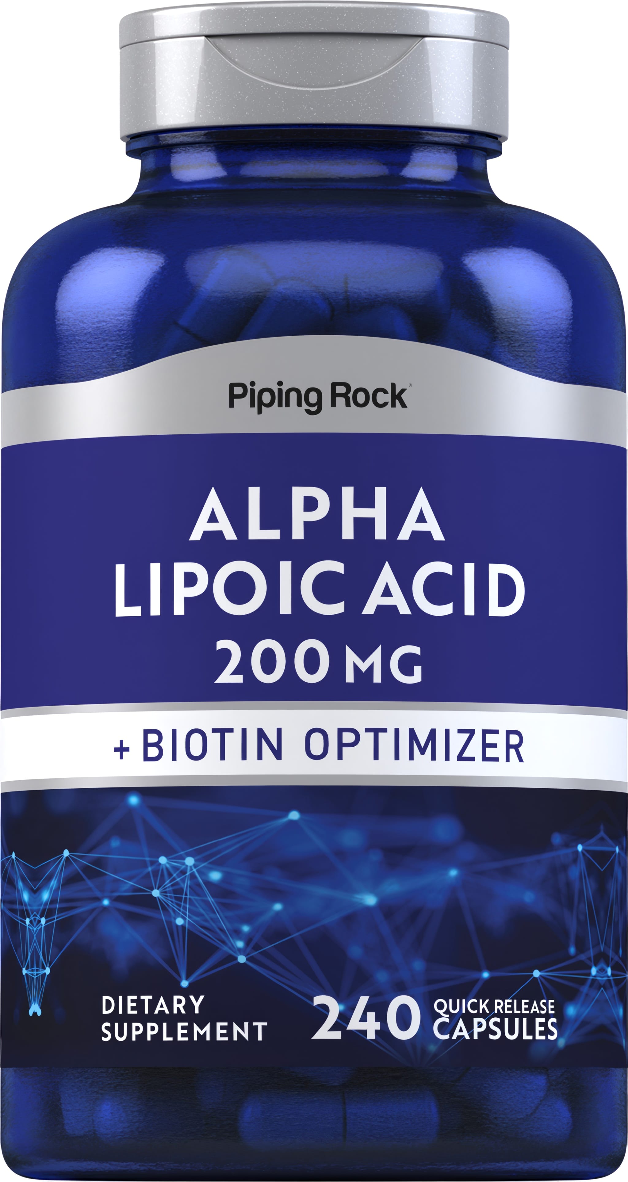 Alpha Lipoic Acid with Biotin, 200 mg, 240 Quick Release Capsules Dietary Supplement.