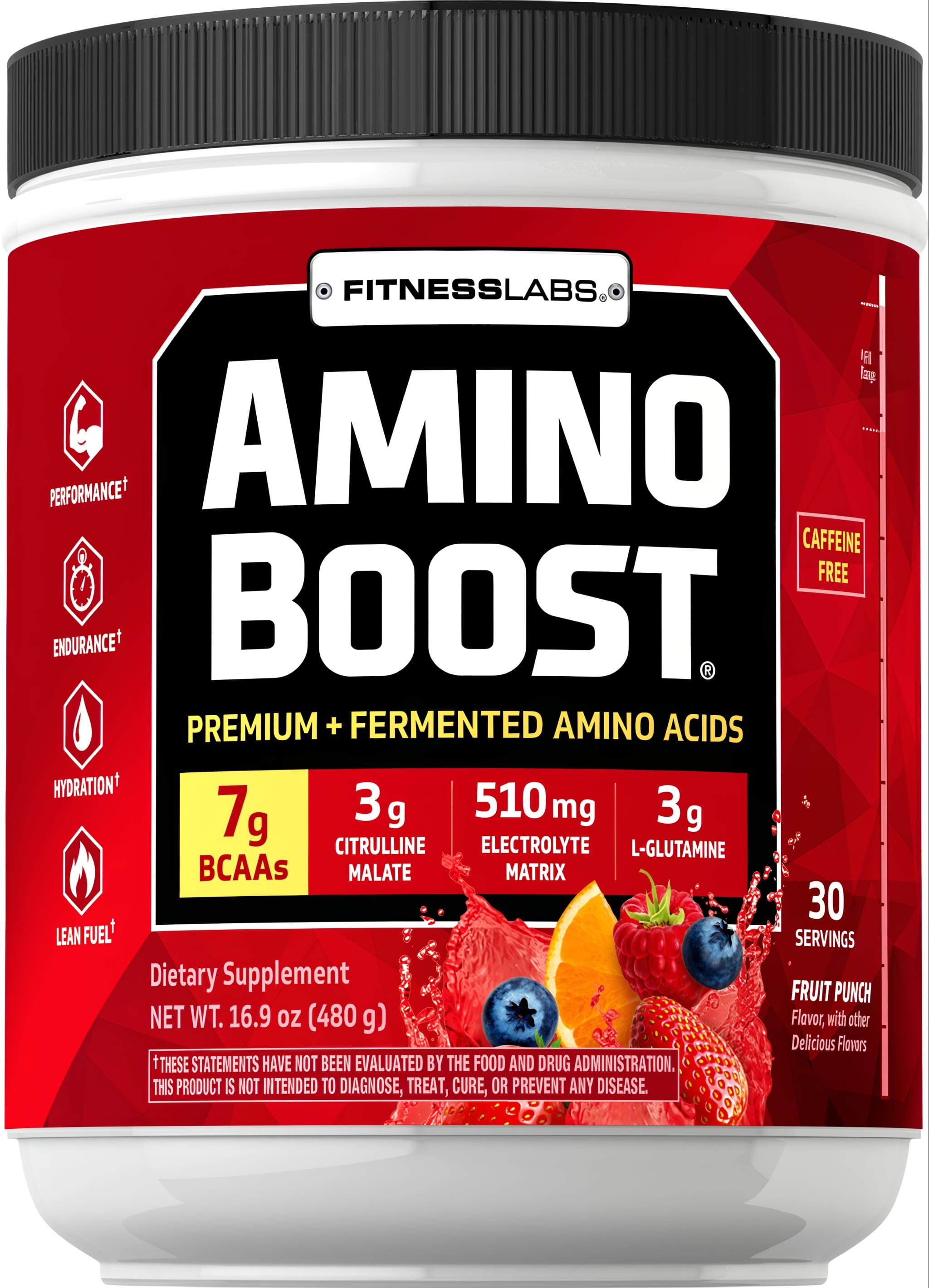 Amino Boost BCAA Powder (Fruit Punch), 16.9 oz (480 g) Bottle