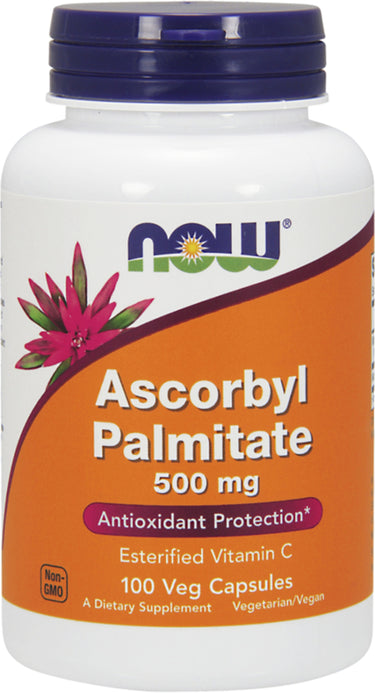 Ascorbyl Palmitate 500 mg, 100 Veg Capsules for antioxidant protection. Non-GMO, vegetarian, and vegan. Esterified Vitamin C.