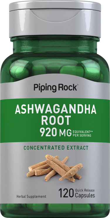 Ashwagandha Root 920 MG Equivalent Per Serving, Concentrated Extract, 120 Quick Release Capsules, Herbal Supplement.