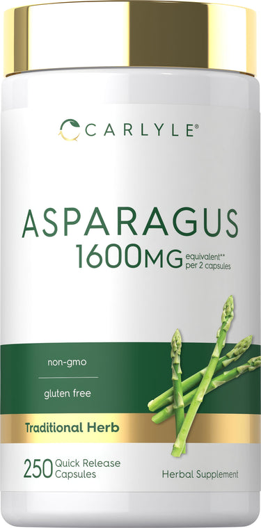 Carlyle Asparagus 1600mg per 2 capsules, 250 Quick Release Capsules, dietary supplement.