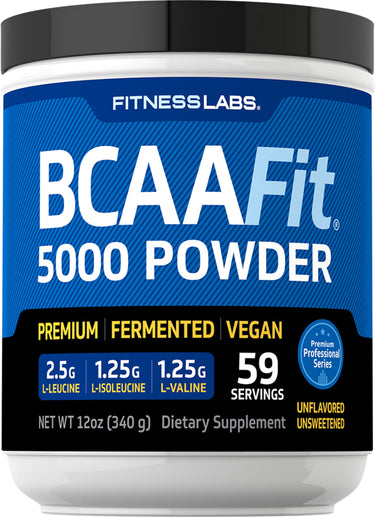 BCAAFit 5000 Powder, 5000 mg (per serving), 12 oz (340 g) Bottle