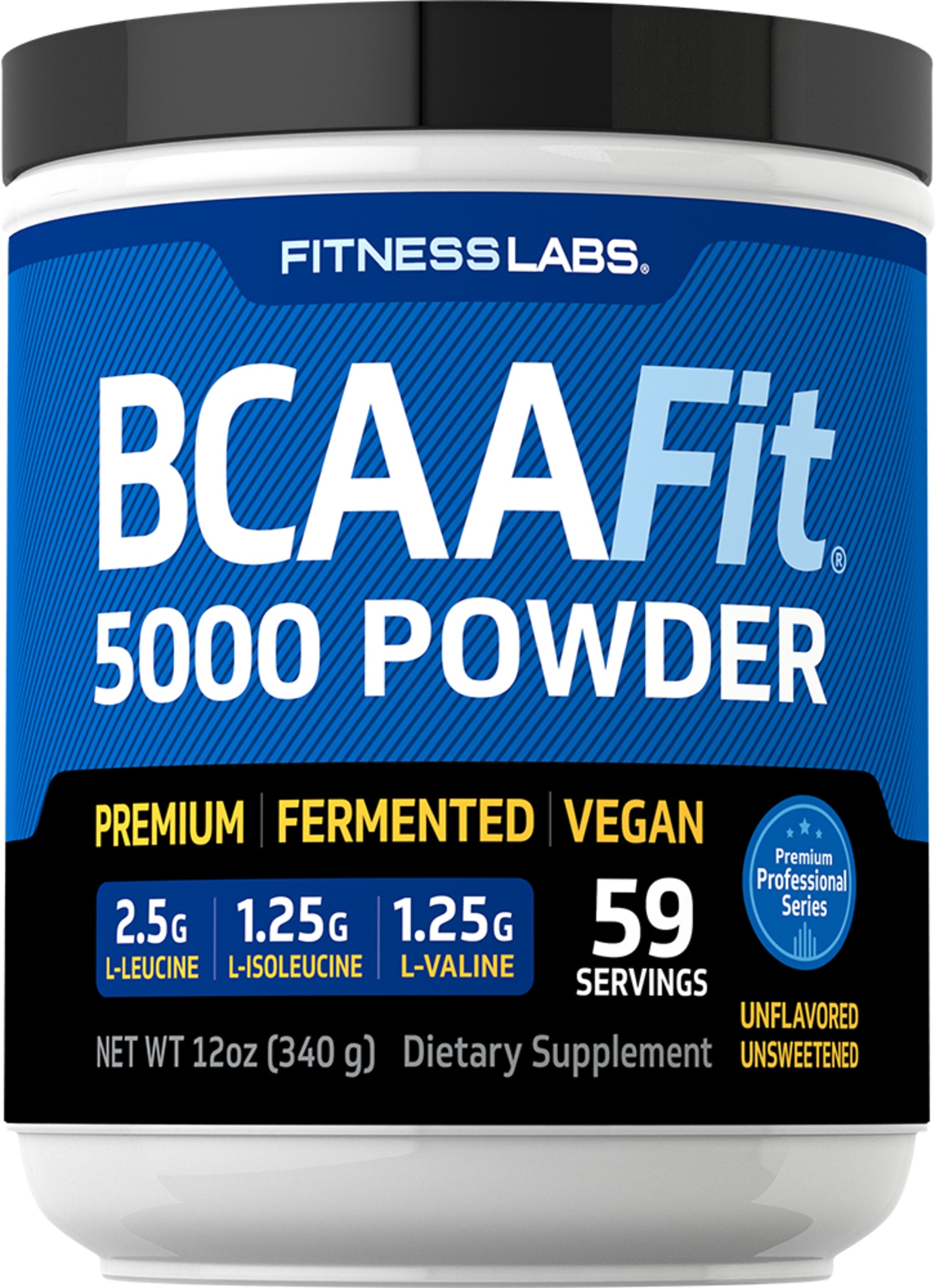 BCAAFit 5000 Powder, 5000 mg (per serving), 12 oz (340 g) Bottle