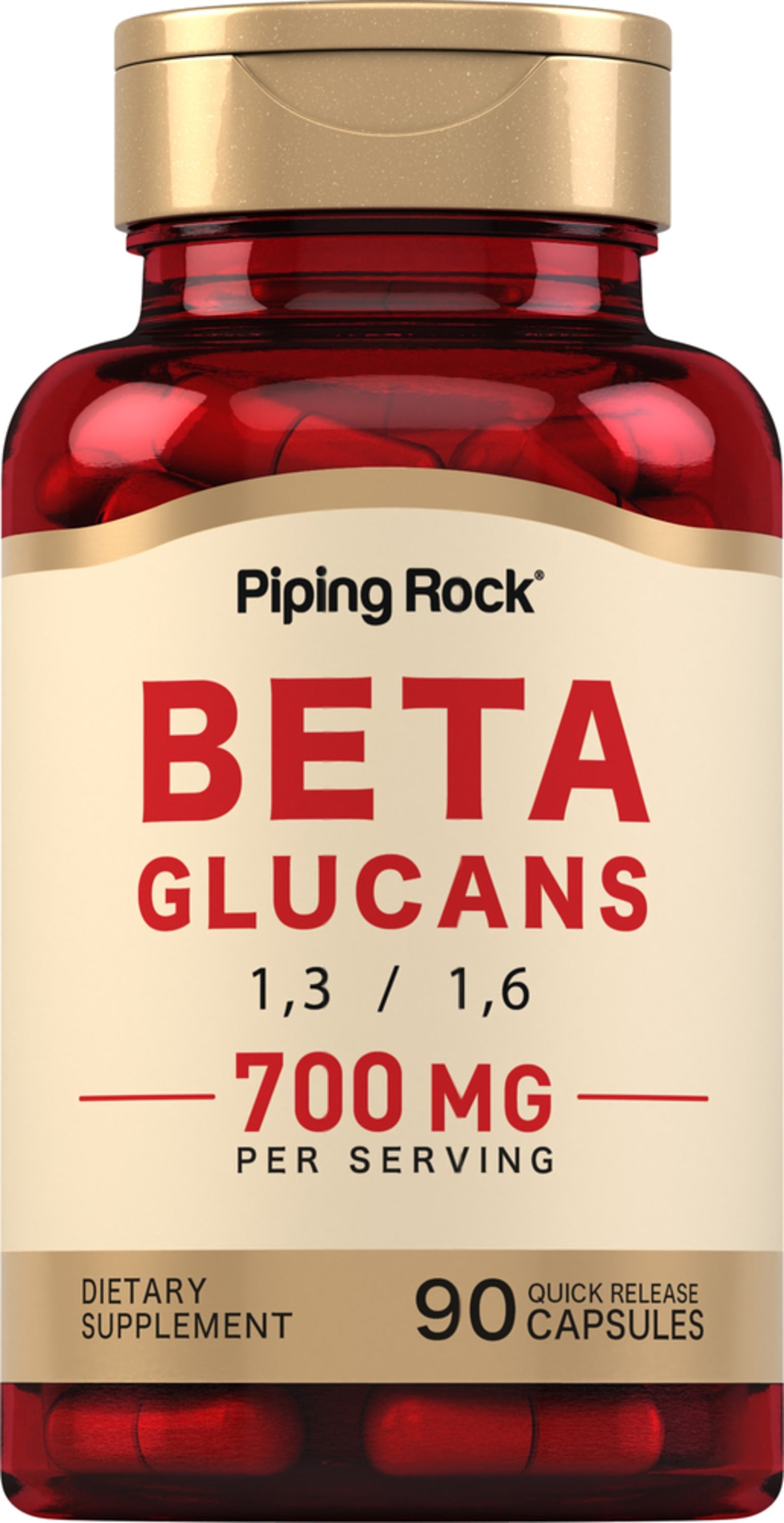 Beta 1,3/1,6-D-Glucan, 700 mg (per serving), 90 Quick Release Capsules