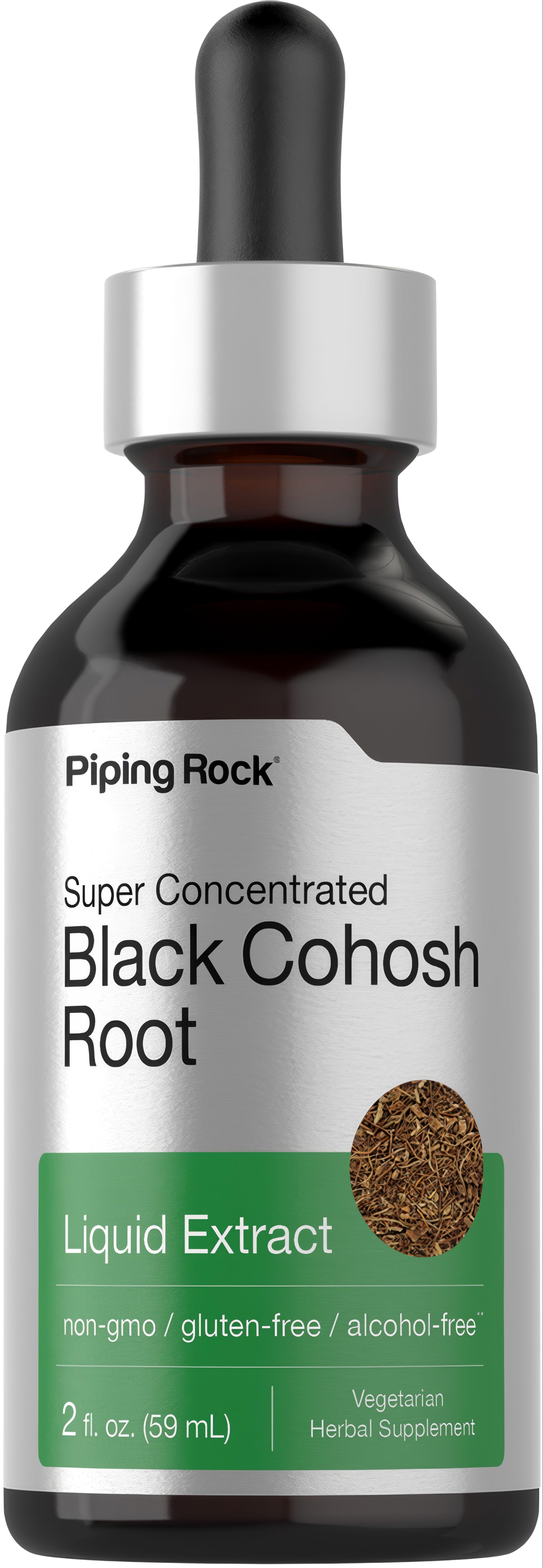 Black Cohosh Root Liquid Extract, super concentrated, 2 fl oz (59 mL) bottle.