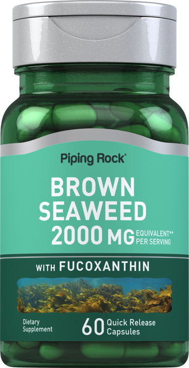 Brown Seaweed 2000 mg Equivalent Per Serving with Fucoxanthin, a dietary supplement in 60 quick release capsules.