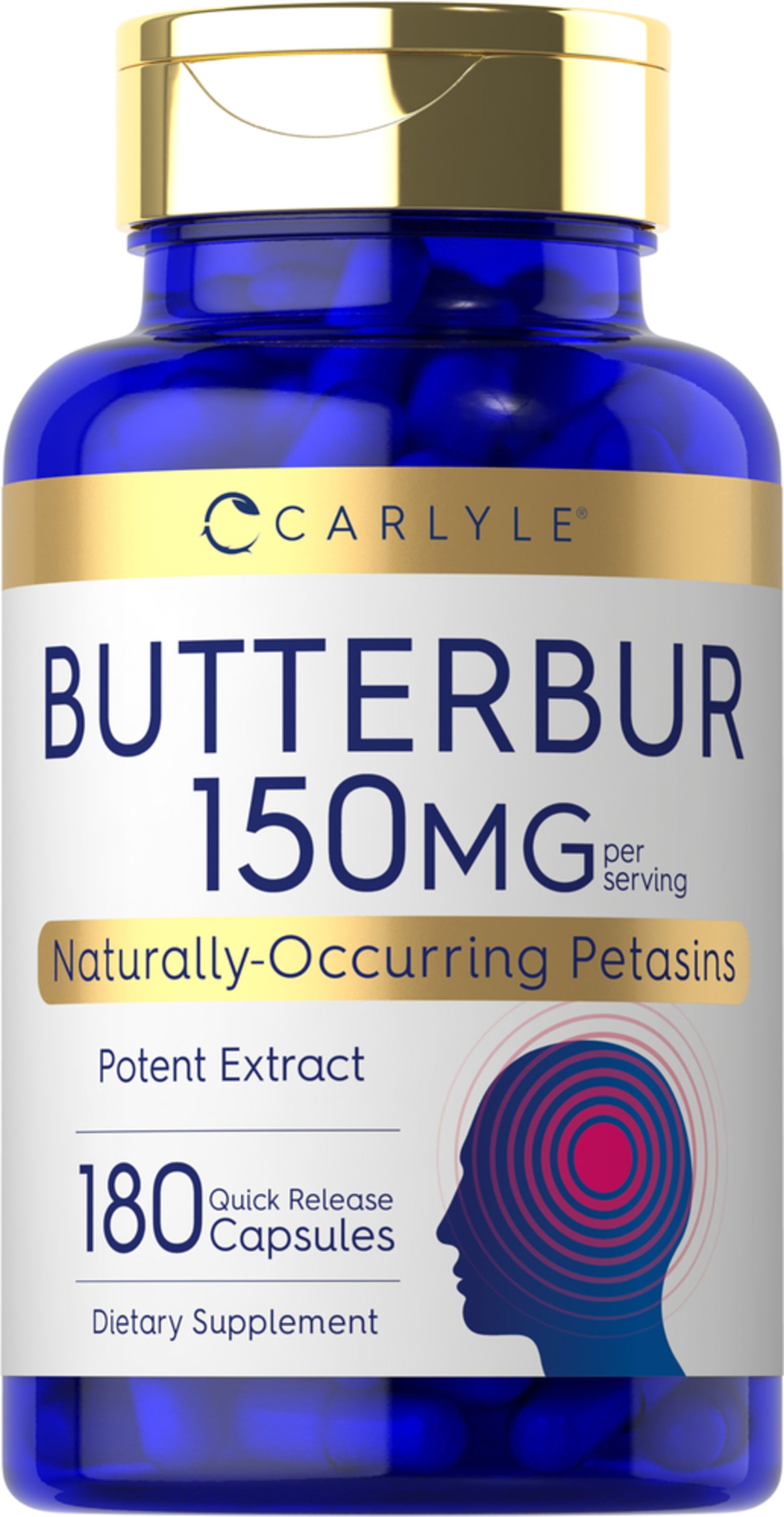 Butterbur Extract, 150 mg (per serving), 180 Quick Release Capsules