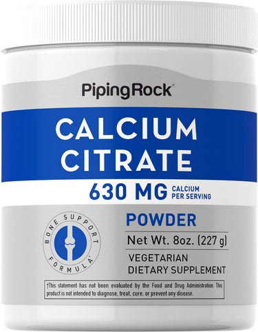 Calcium Citrate Powder, 630 mg (per serving), 8 oz (227 g) Bottle