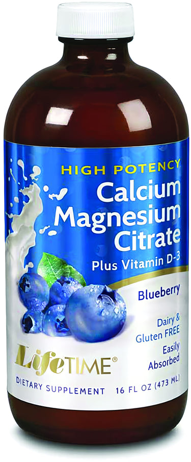 Calcium Magnesium Citrate plus D3 Liquid (Blueberry), 16 fl oz (473 mL) Bottle