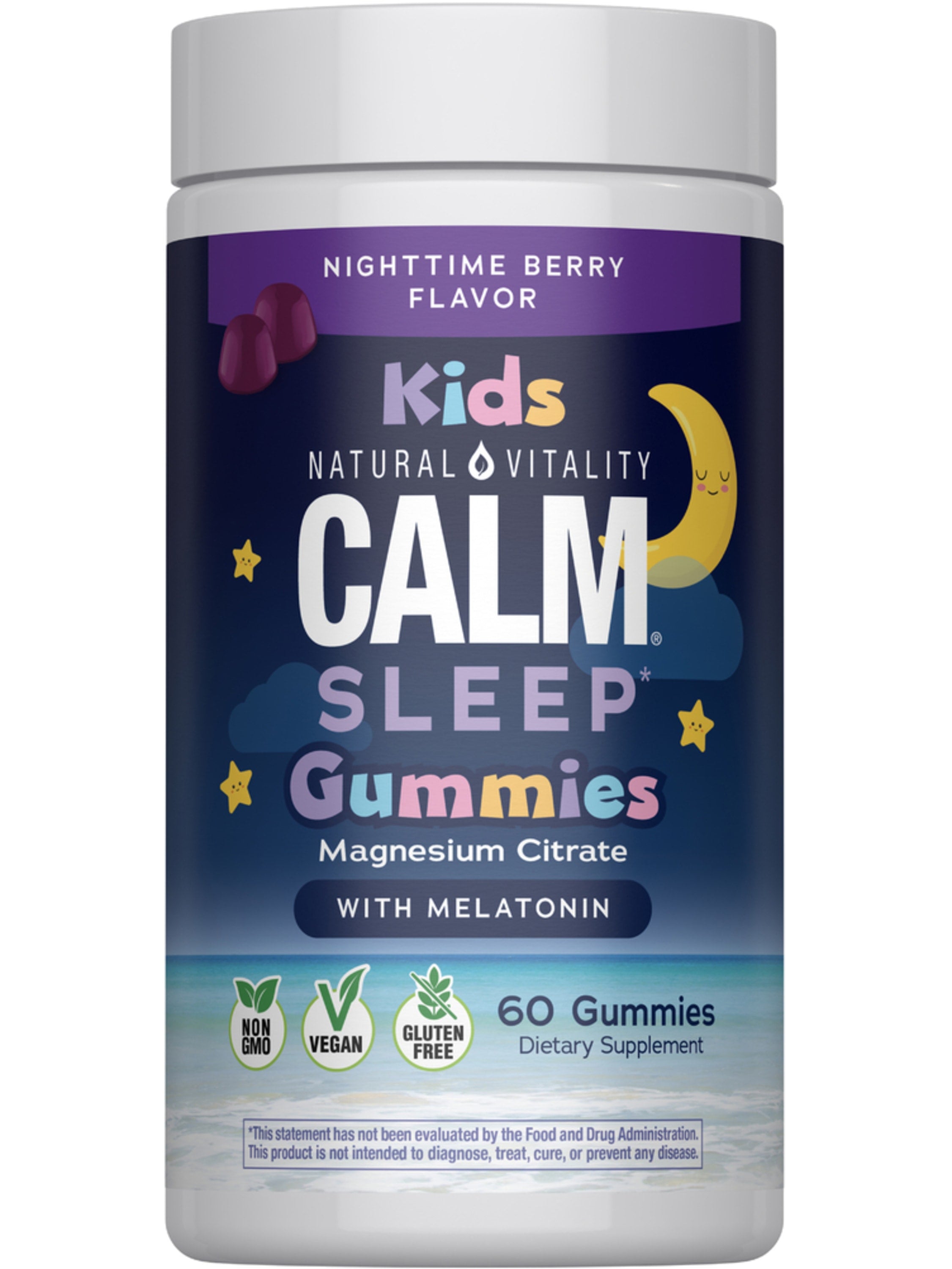 CALM Kids Sleep with Melatonin Gummies Berry Flavor, 60 Tasty Gummies