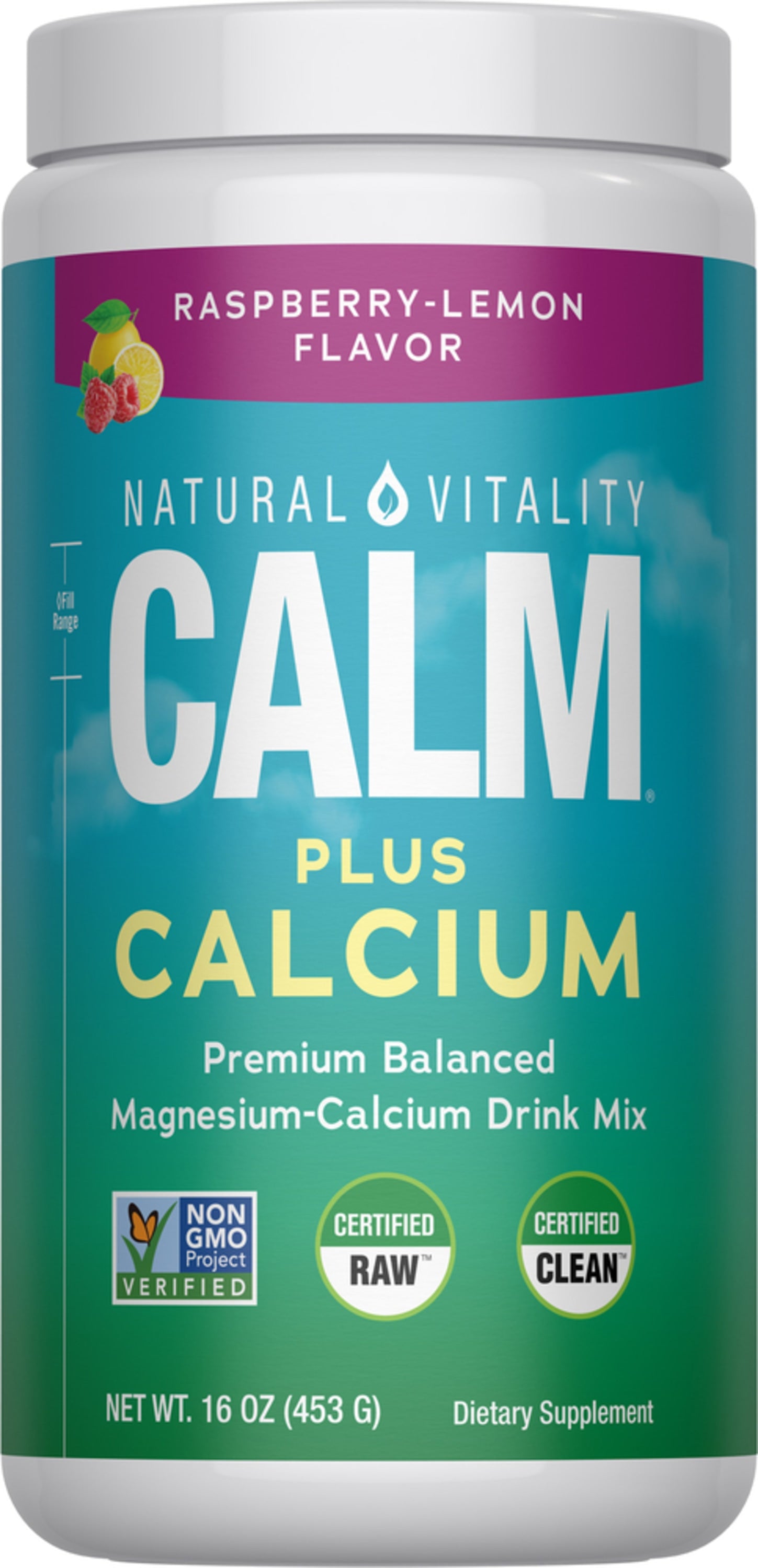 CALM plus Calcium Powder Raspberry-Lemon, 16 oz (454 g)