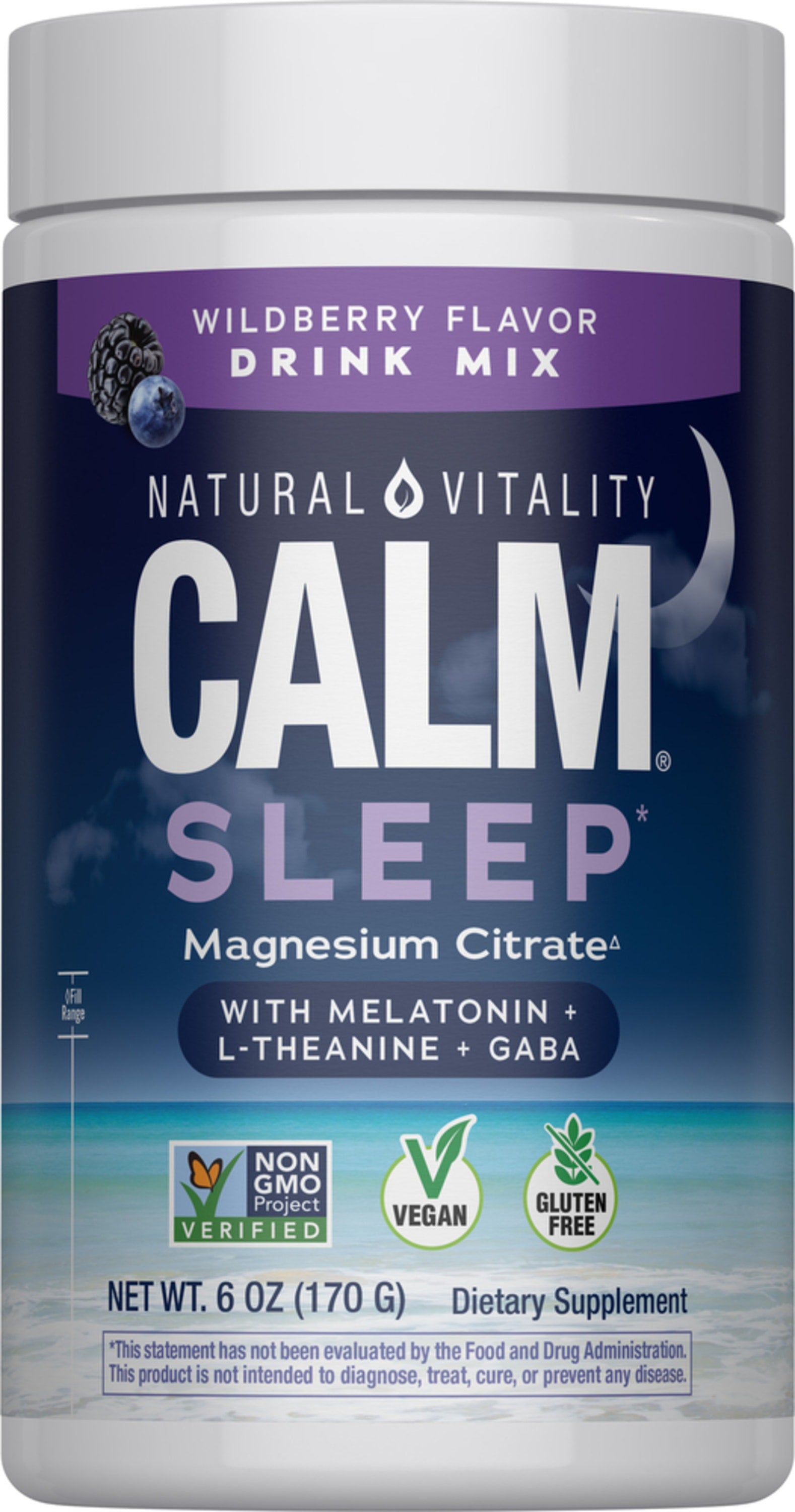 CALM Sleep with Melatonin Powder Wildberry, 6 oz (170 g) Powder