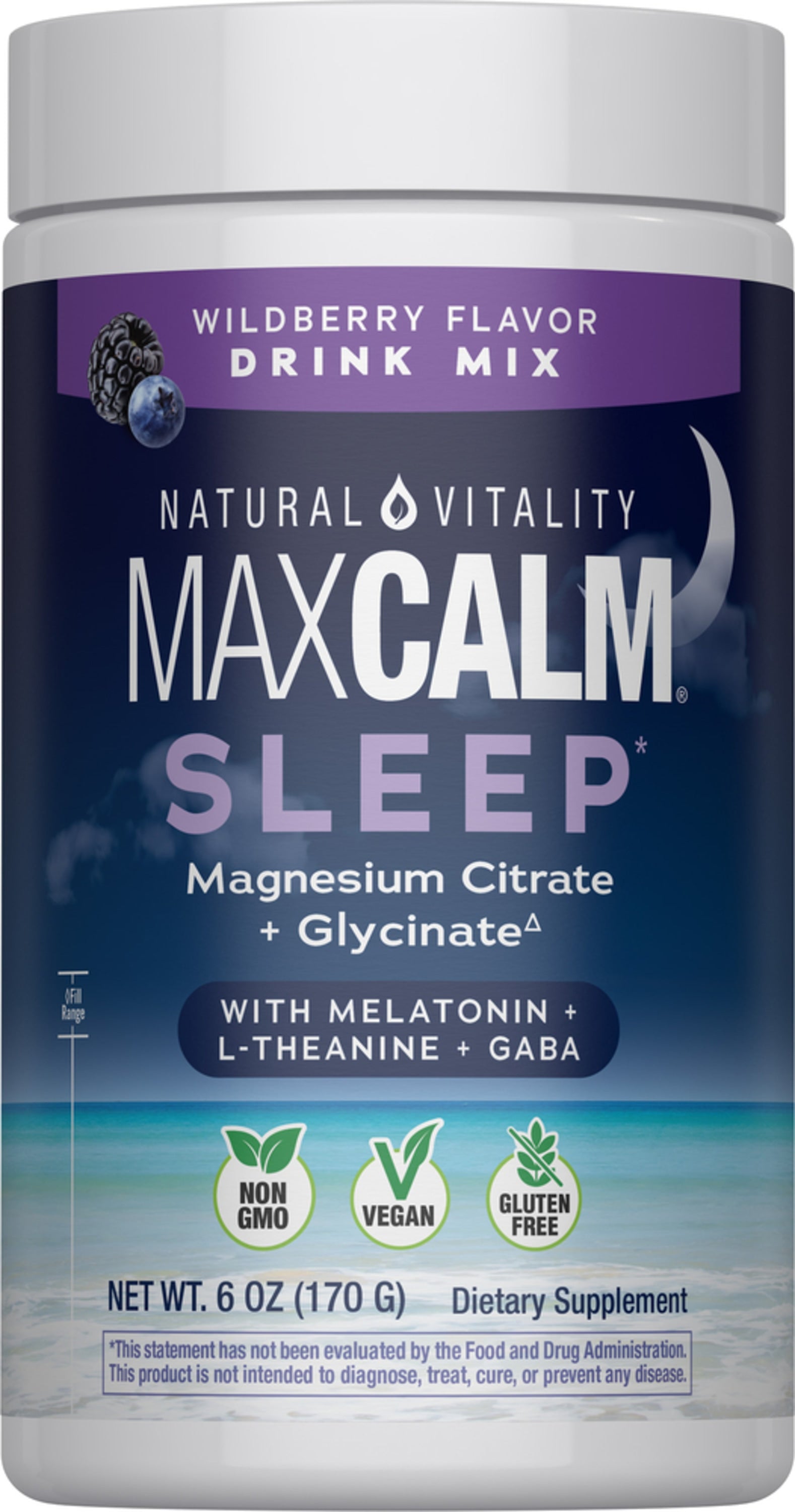 CALM Sleep with Melatonin Powder Wildberry, 6 oz (170 g) Powder