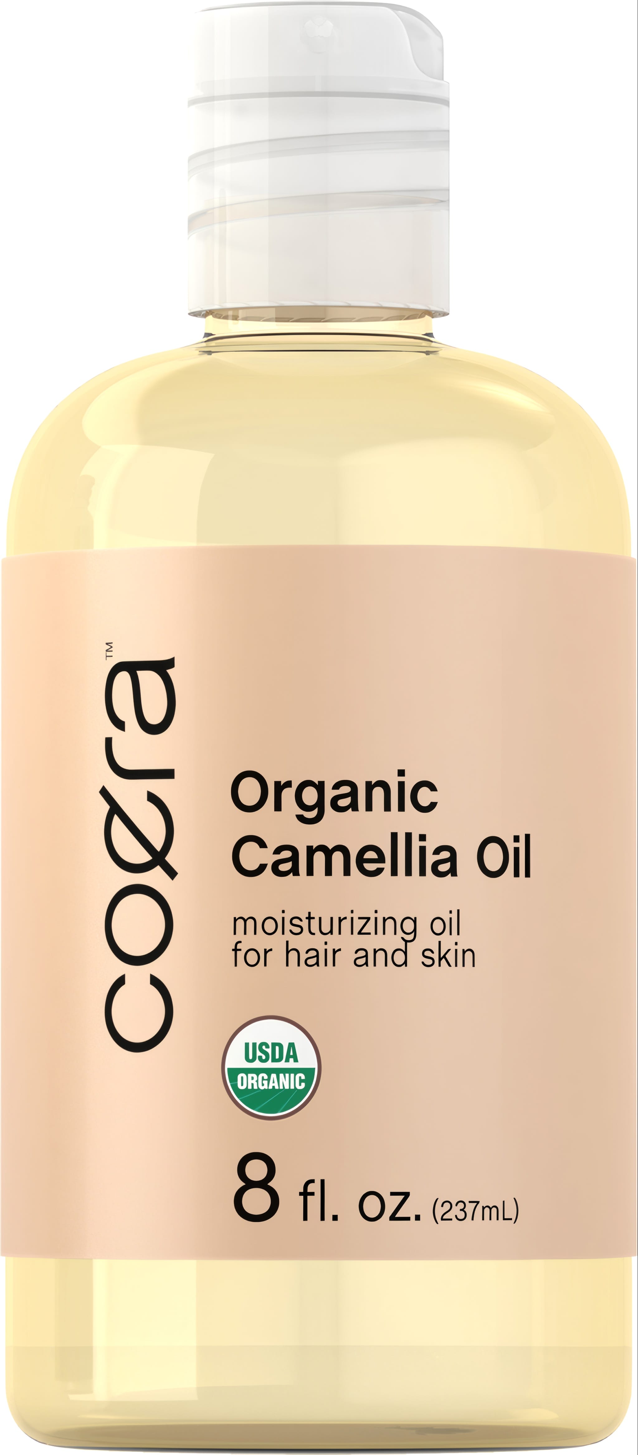 Coera Organic Camellia Oil 8 fl. oz. (237mL), moisturizing oil for hair and skin, certified USDA organic.