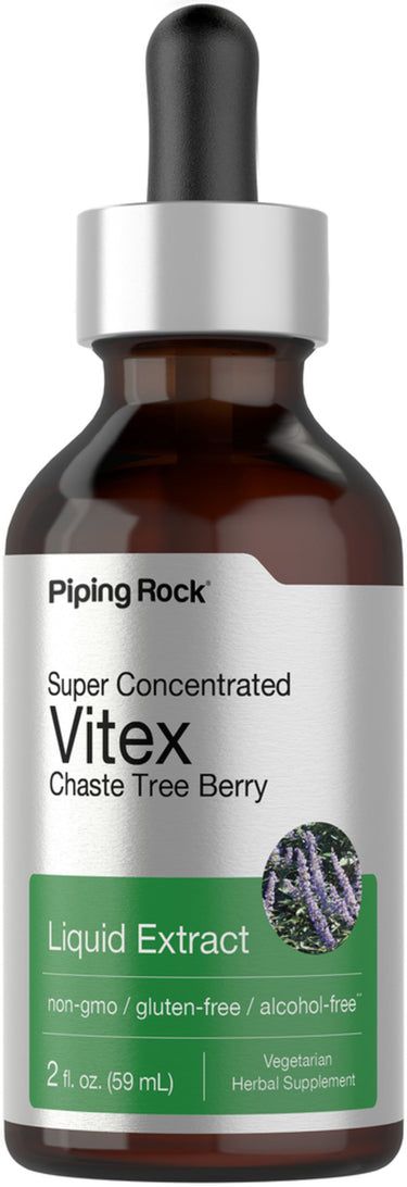 Chaste Tree Berry (Vitex) Liquid Extract Alcohol Free, 2 fl oz (59 mL) Dropper Bottle