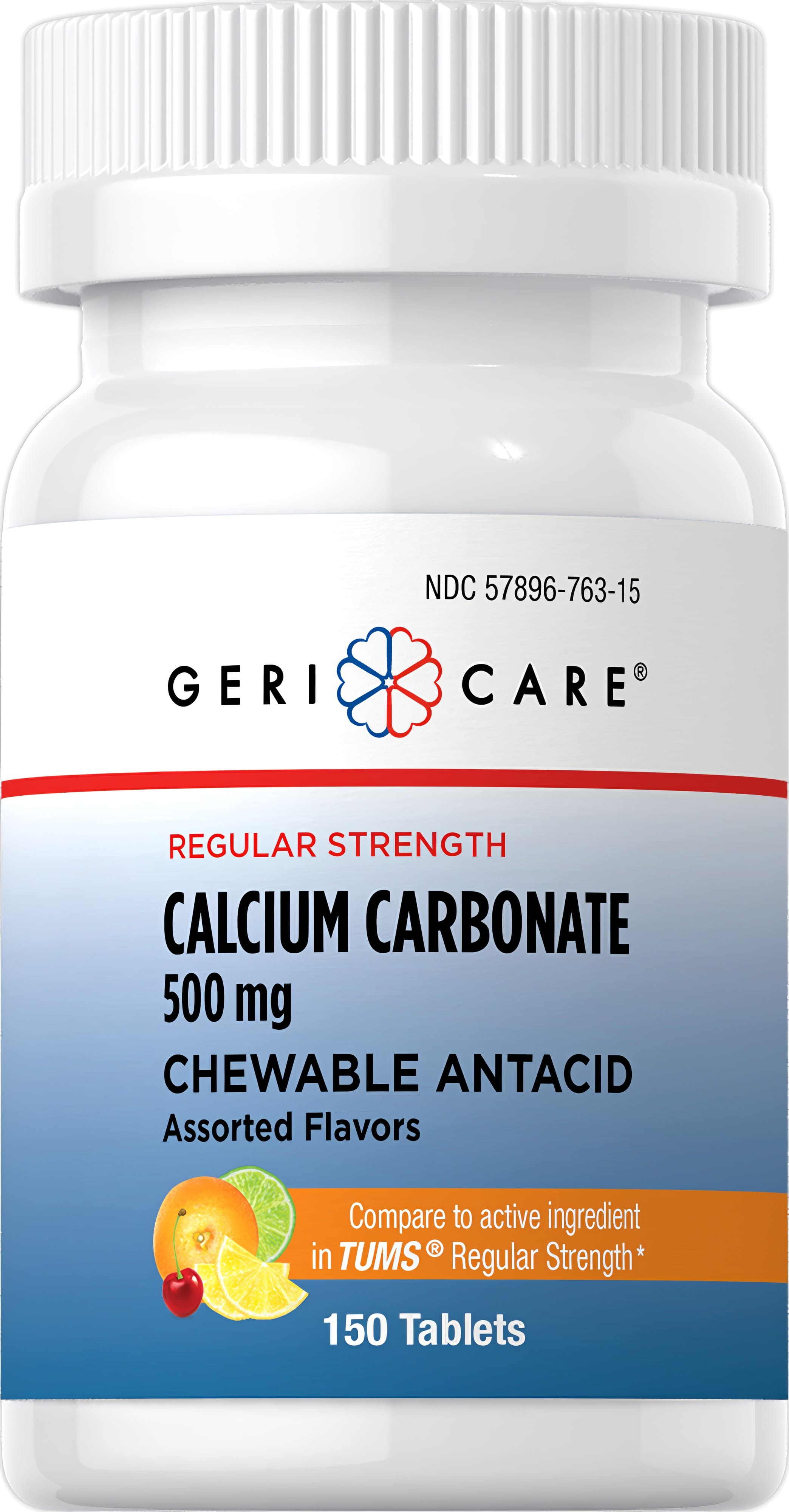 Chewable Antacid Calcium Carbonate 500 mg, Compare to TUMS , 150 Chewable Tablets