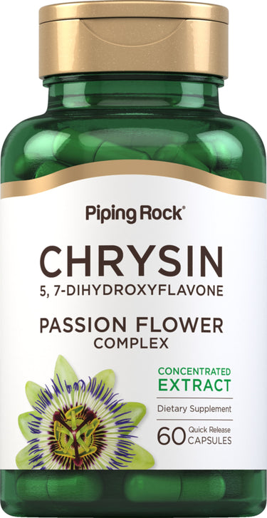Chrysin 5, 7-Dihydroxyflavone Passion Flower Complex concentrated extract, 60 quick release capsules.
