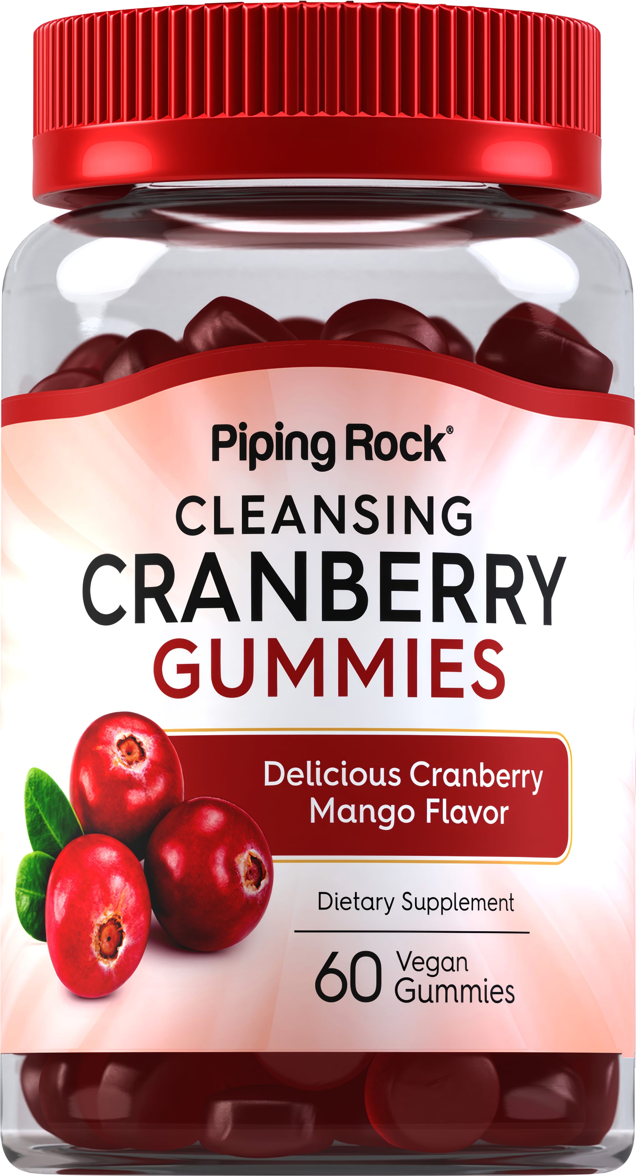 Cleansing Cranberry (Delicious Cranberry Mango), 60 Vegan Gummies