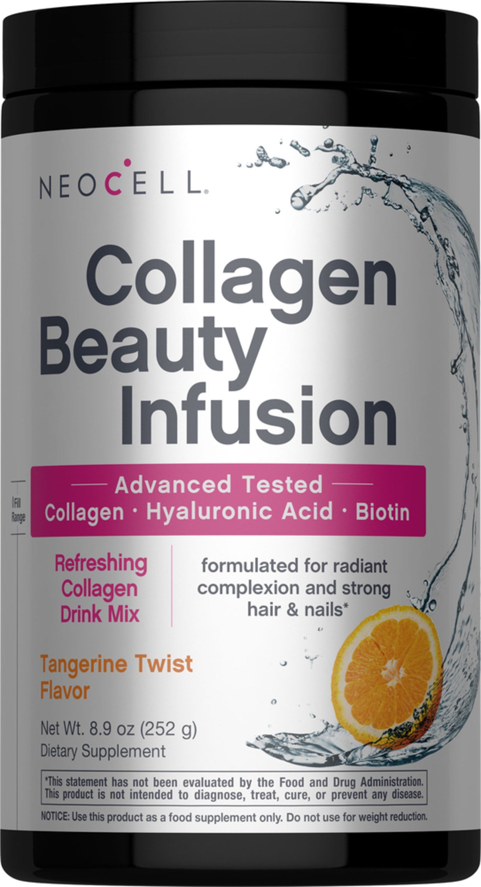 Collagen Beauty Infusion with Hyaluronic Acid + Biotin Tangerine Twist Flavor, 11.6 oz (330 g) Powder