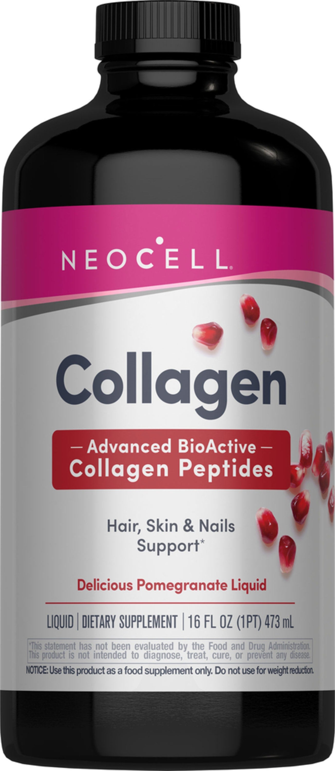 Collagen Liquid, 16 FL OZ Delicious Pomegranate Flavor