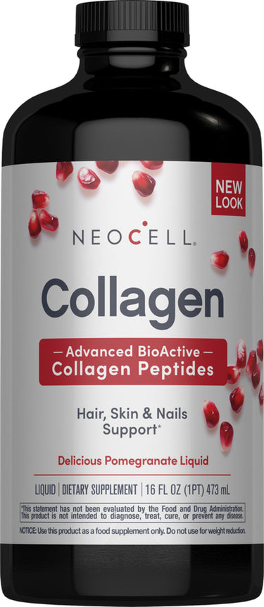 NCL Collagen Liquid Pomegranate, with Advanced BioActive Collagen Peptides, is a 473 mL dietary supplement.