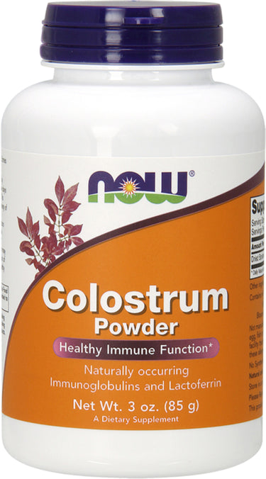 Now Foods Colostrum Powder 3 oz (85 g) featuring naturally occurring Immunoglobulins and Lactoferrin.