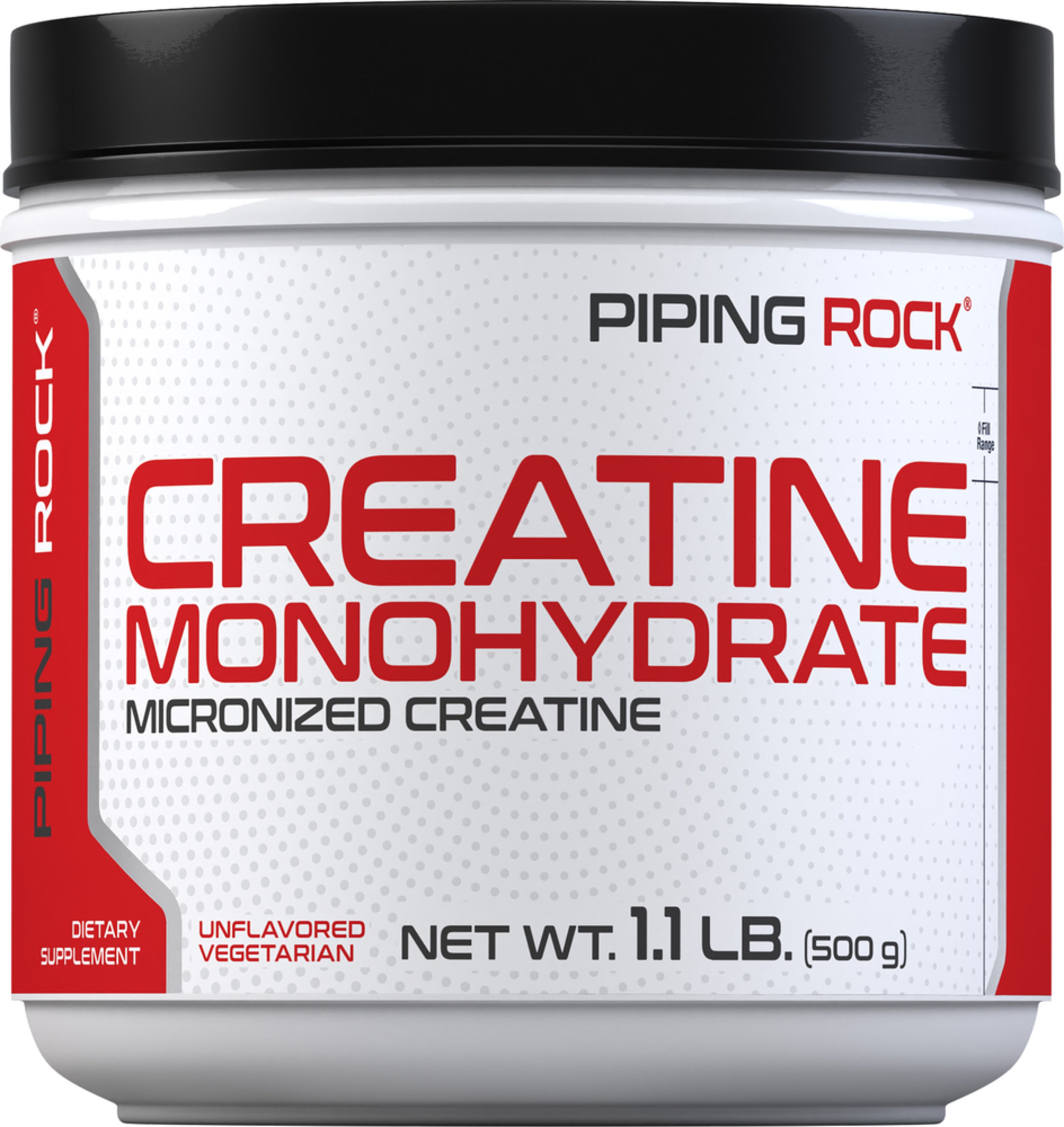 Unflavored, vegetarian creatine monohydrate powder dietary supplement, micronized, 1.1 LB (500 g).