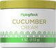 A 4 oz (113 g) jar of cucumber cream, showcasing its refreshing formula for skincare.