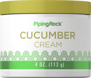 A 4 oz (113 g) jar of cucumber cream, showcasing its refreshing formula for skincare.