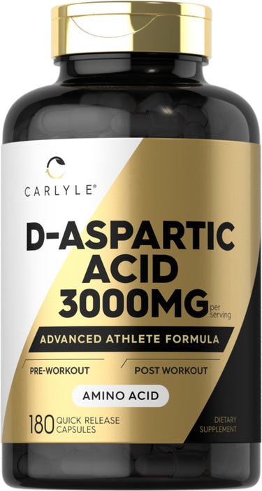 D-Aspartic Acid, 3000 mg (per serving), 180 Quick Release Capsules
