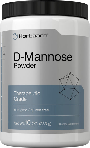 Horbaach D-Mannose Powder, therapeutic grade, non-GMO and gluten-free, 10 OZ (283 g) dietary supplement.