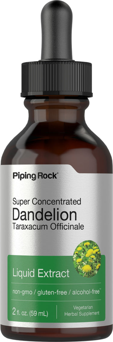 Dandelion Taraxacum Officinale Liquid Extract, 2 fl. oz. (59 mL), non-gmo, gluten-free, alcohol-free, Vegetarian Herbal Supplement.