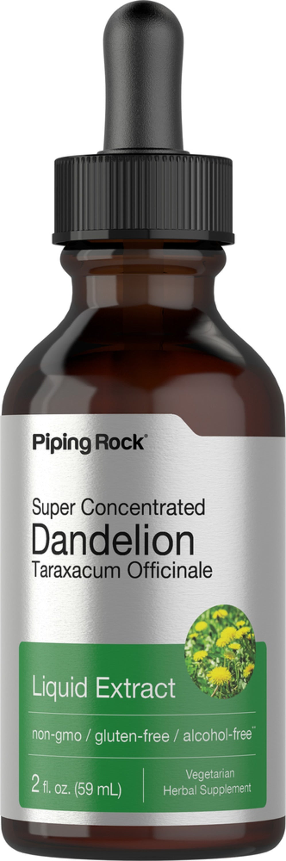 Dandelion Liquid Extract Alcohol Free, 2 fl oz (59 mL) Dropper Bottle