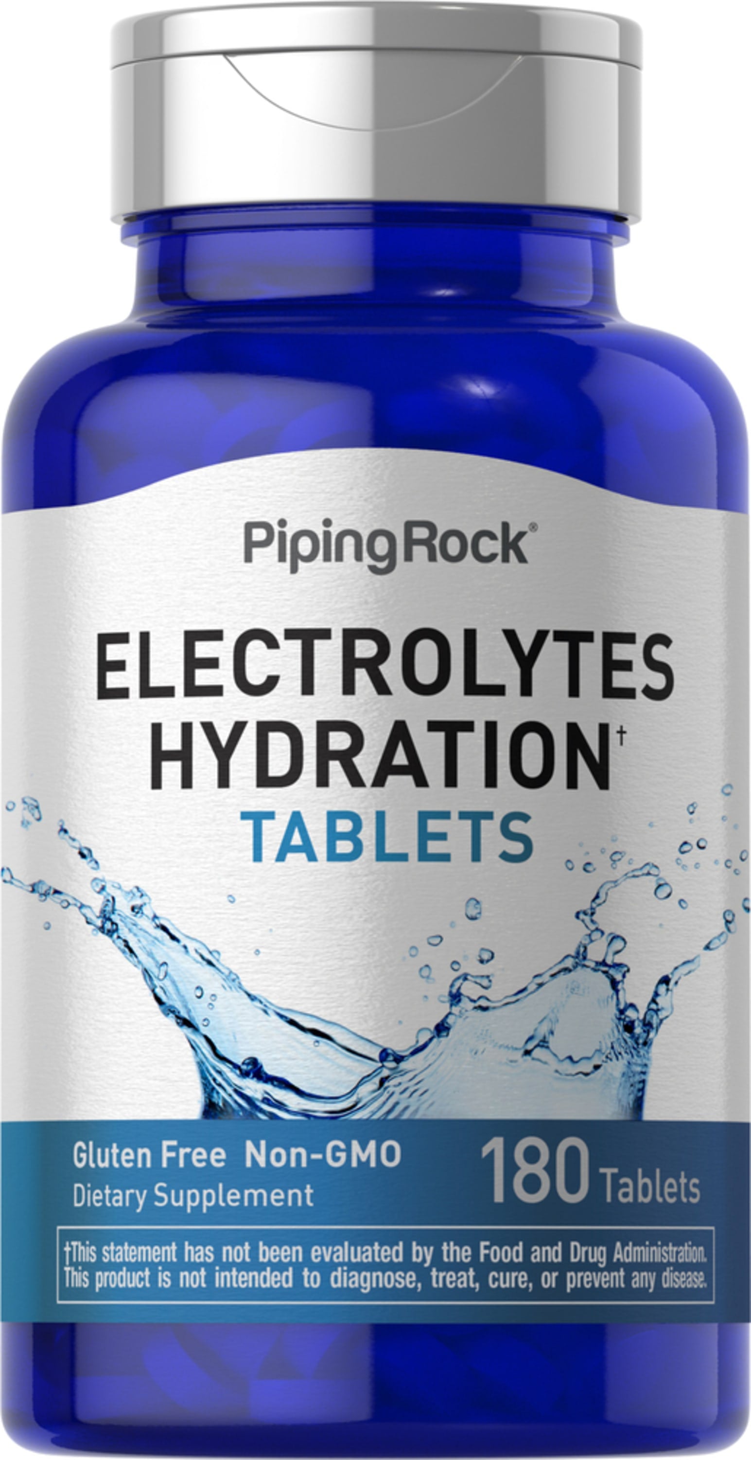 Dietary supplement with 180 tablets for electrolyte hydration support.