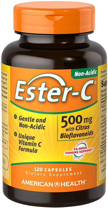 Ester-C 500 mg with Citrus Bioflavonoids, 120 capsules.