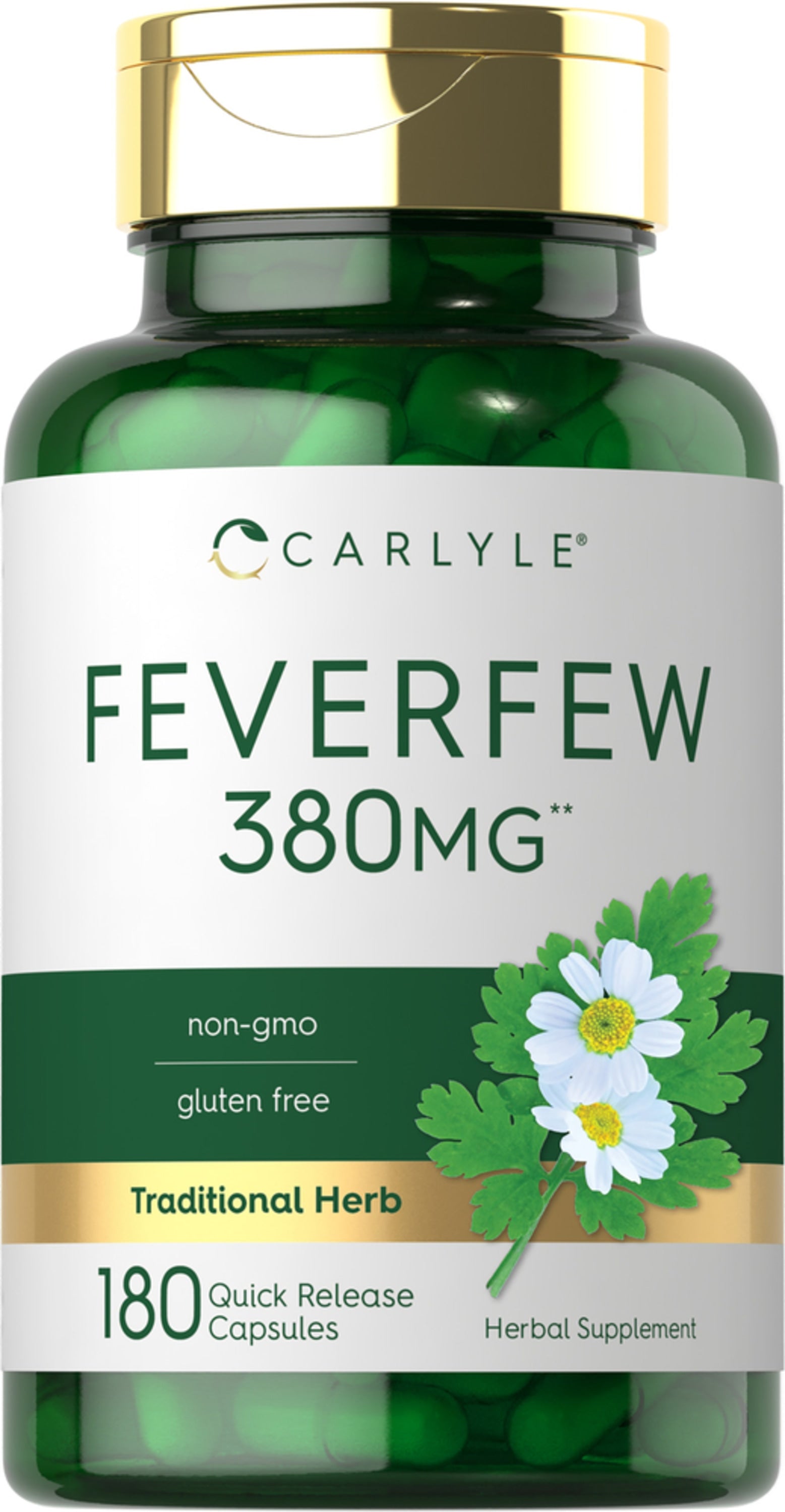 Feverfew, 380 mg, 180 Quick Release Capsules