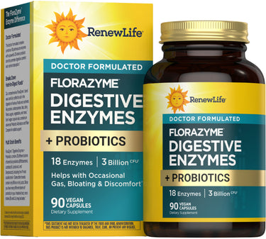 FloraZyme Digestive Enzymes Dr. Formulated, 90 Vegan Capsules