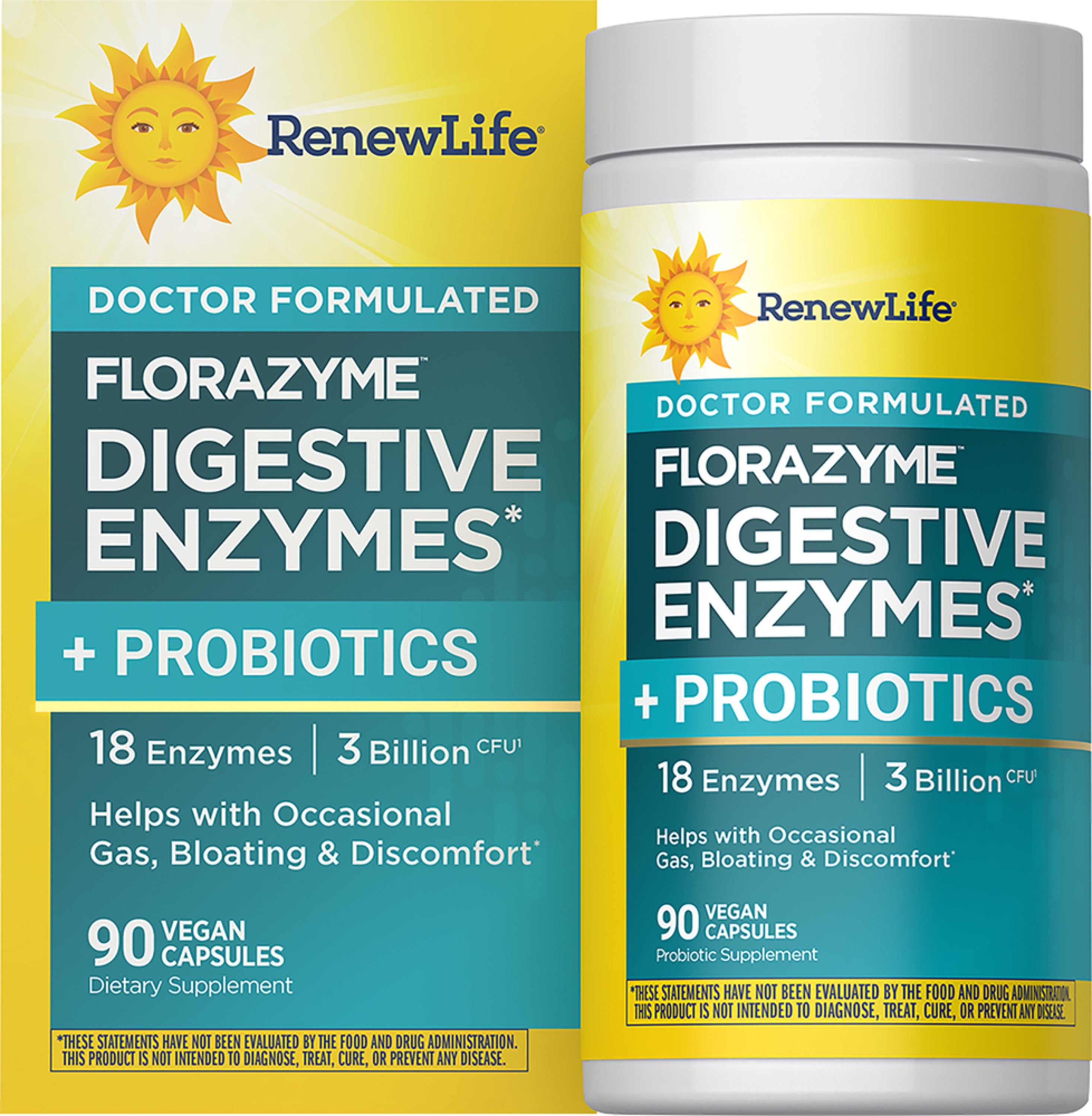 FloraZyme Digestive Enzymes Dr. Formulated, 90 Vegan Capsules
