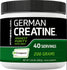 German Creatine jar, 40 servings, 200 grams, 7.05 oz, with Creapure logo, ensuring highest purity available.
