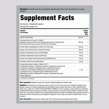 Complete Digestant Multi Enzyme + Probiotic, 120 Vegetarian Capsules