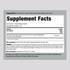 This image shows the Supplement Facts panel for Olive Leaf 750 mg Capsules, including serving size and ingredient details.