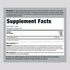 Supplement Facts label detailing the ingredients of Creatine Powder 500 grams.