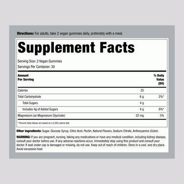 Magnesium Glycinate (Sour Grape), 60 Gummies