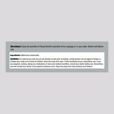 Chamomile Blend 15 ML supplement facts panel displayed.