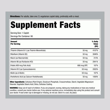 B-Complex, 50 mg, 90 Vegetarian Caplets