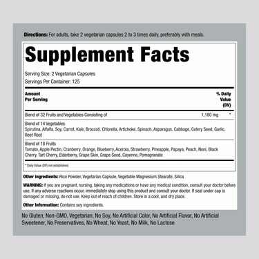 Fruit & Veggies for Life, 250 Vegetarian Capsules