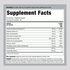 Image of Supplement Facts for Supreme Stress B 100 Capsules, detailing nutrients and quantities per serving for the supplement.