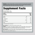 Supplement Facts panel for Carlyle Grass Fed Whey 5 lb Unflavored product detailing nutritional information.
